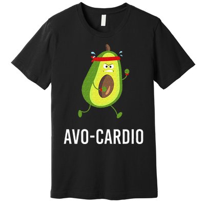 AvoCardio Funny Pun Workout Running Avocado Premium T-Shirt