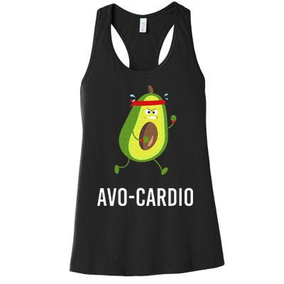 AvoCardio Funny Pun Workout Running Avocado Women's Racerback Tank