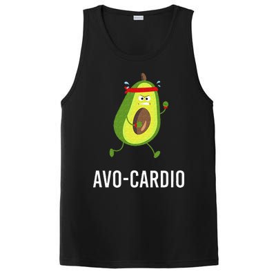 AvoCardio Funny Pun Workout Running Avocado PosiCharge Competitor Tank