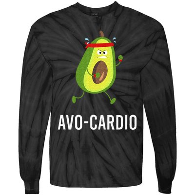 AvoCardio Funny Pun Workout Running Avocado Tie-Dye Long Sleeve Shirt