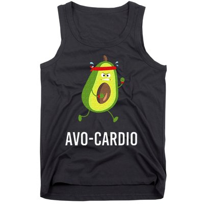 AvoCardio Funny Pun Workout Running Avocado Tank Top