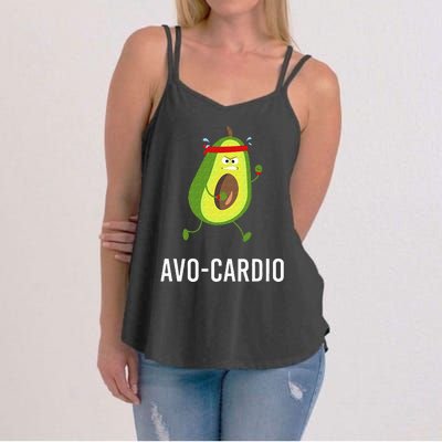 AvoCardio Funny Pun Workout Running Avocado Women's Strappy Tank