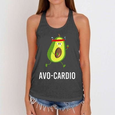 AvoCardio Funny Pun Workout Running Avocado Women's Knotted Racerback Tank