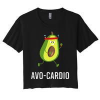 AvoCardio Funny Pun Workout Running Avocado Women's Crop Top Tee