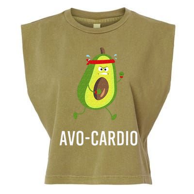 AvoCardio Funny Pun Workout Running Avocado Garment-Dyed Women's Muscle Tee