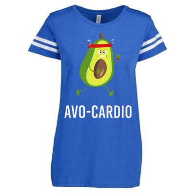 AvoCardio Funny Pun Workout Running Avocado Enza Ladies Jersey Football T-Shirt