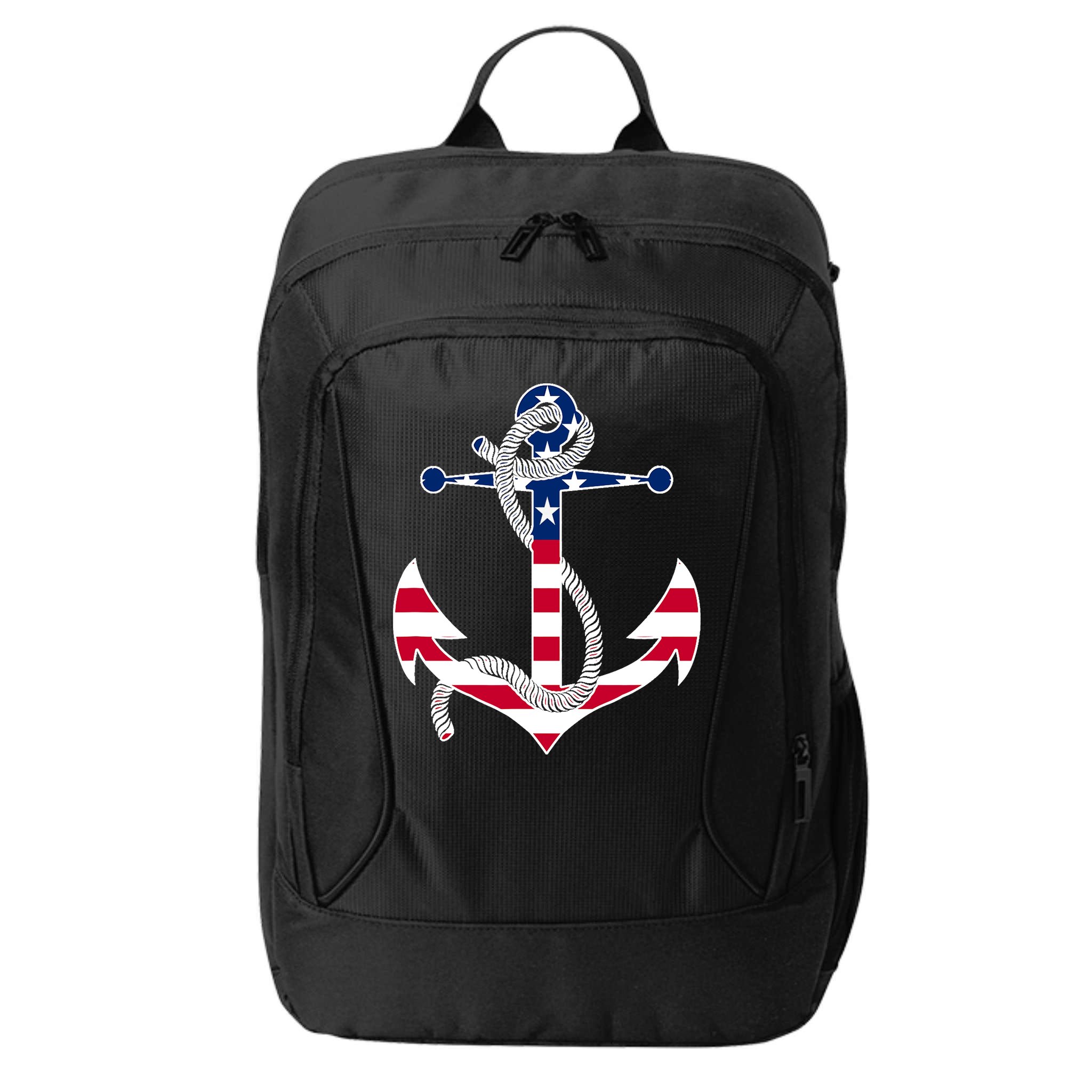 American Flag Patriotic Anchor - Memorial Day 4th Of July City Backpack