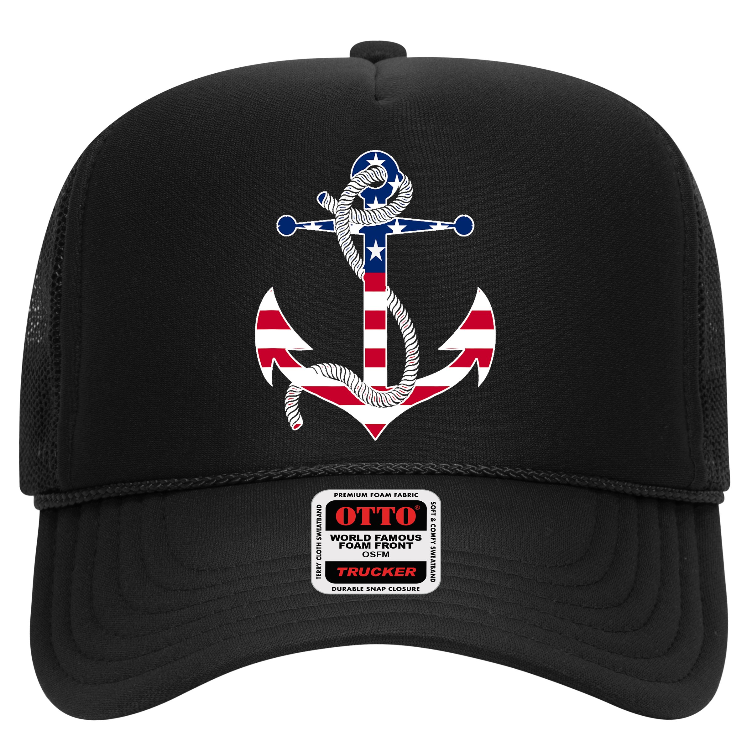 American Flag Patriotic Anchor - Memorial Day 4th Of July Hat