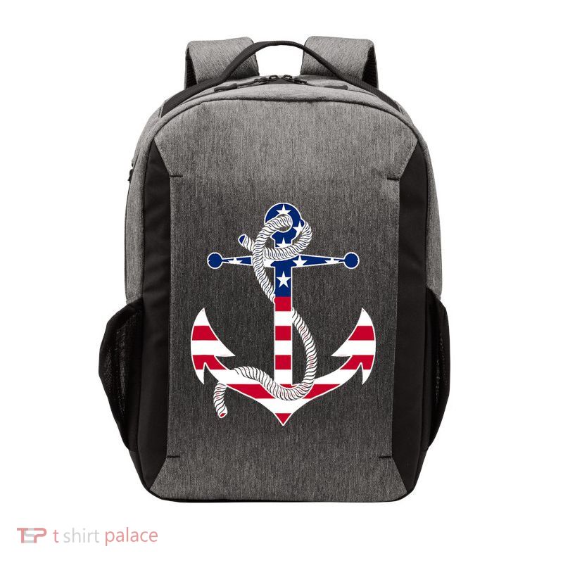 American Flag Patriotic Anchor - Memorial Day 4th Of July Vector Backpack