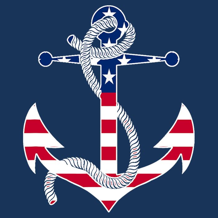 American Flag Patriotic Anchor - Memorial Day 4th Of July Cooling Performance Crew T-Shirt