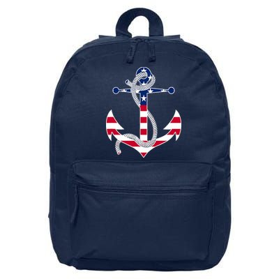 American Flag Patriotic Anchor - Memorial Day 4th Of July 16 in Basic Backpack