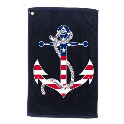 American Flag Patriotic Anchor - Memorial Day 4th Of July Golf Towel