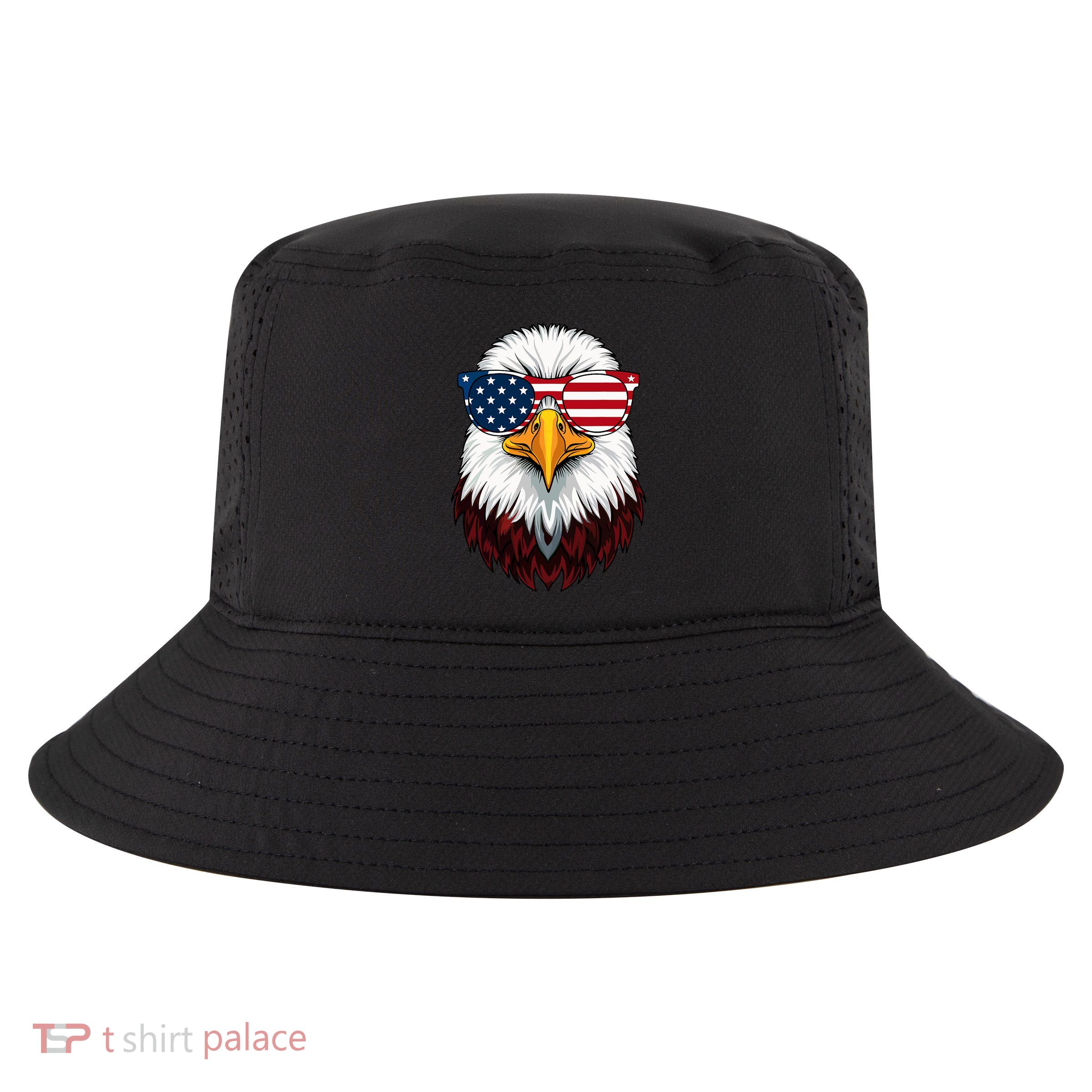 American Flag Patriotic Eagle 4th Of July Cool Comfort Performance Bucket Hat