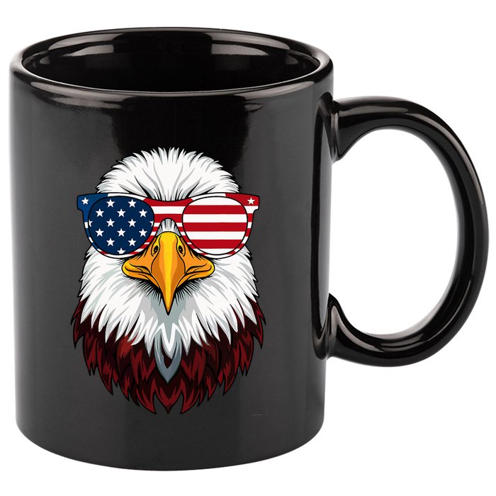 American Flag Patriotic Eagle 4th Of July 11oz C Handle Ceramic Mug
