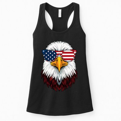 American Flag Patriotic Eagle 4th Of July Womens Tank Top