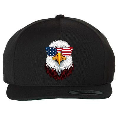 American Flag Patriotic Eagle 4th Of July Wool Snapback Cap