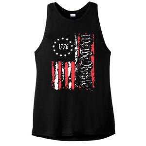 American Flag Patriotic 1776 We The People Usa Ladies PosiCharge Tri-Blend Wicking Tank