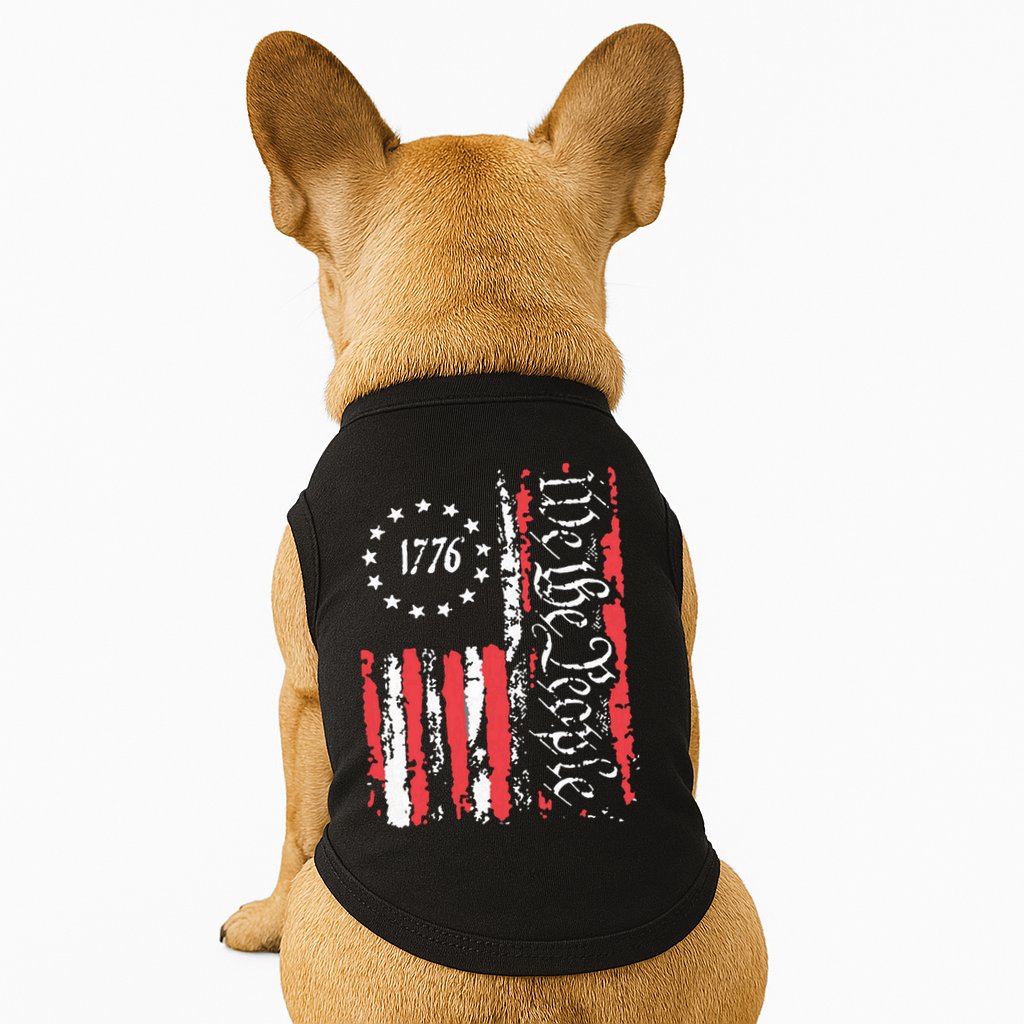 American Flag Patriotic 1776 We The People Usa Doggie Tank
