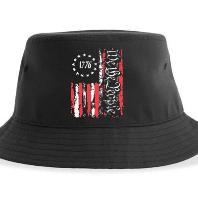 American Flag Patriotic 1776 We The People Usa Sustainable Bucket Hat