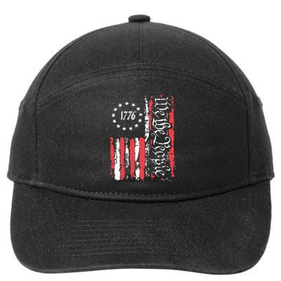 American Flag Patriotic 1776 We The People Usa 7-Panel Snapback Hat