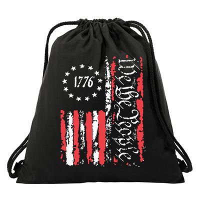 American Flag Patriotic 1776 We The People Usa Drawstring Bag