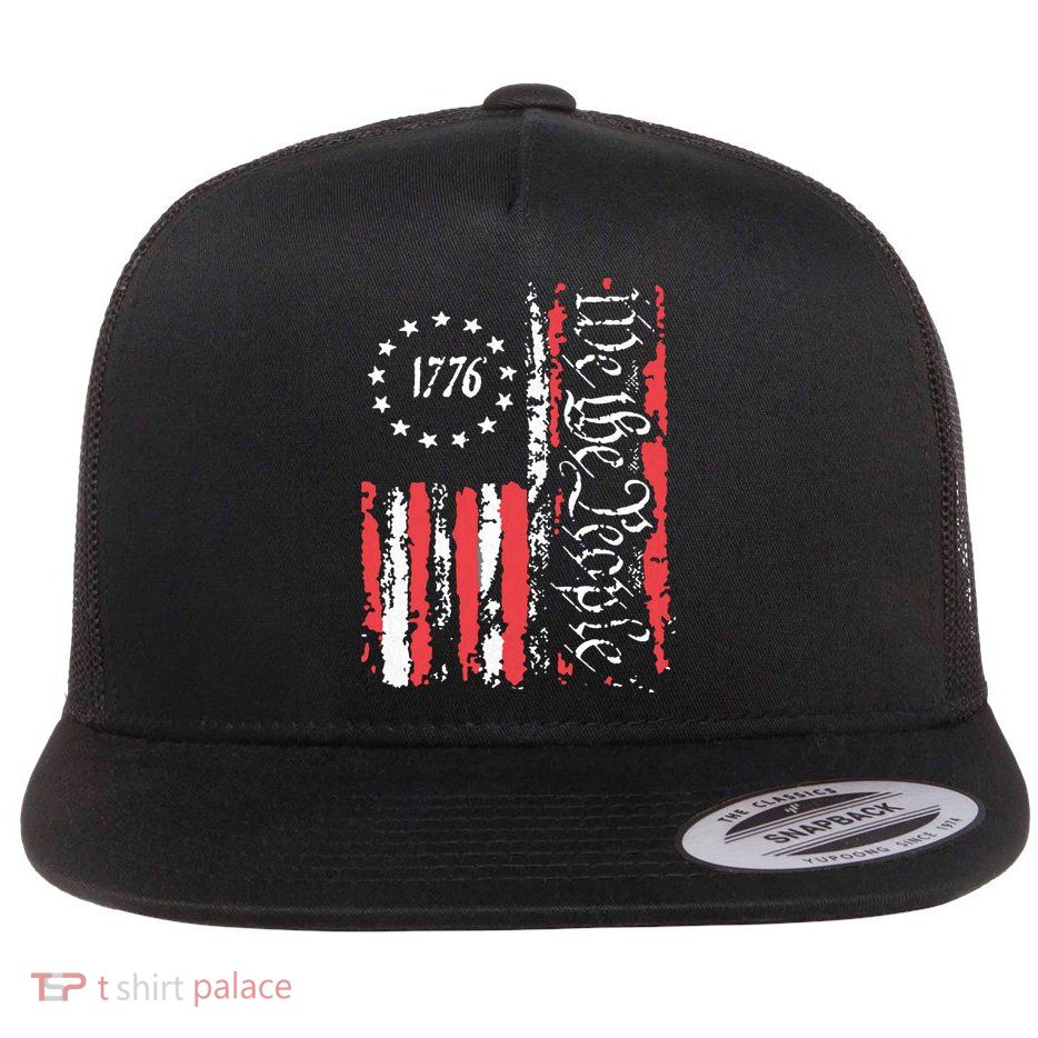 American Flag Patriotic 1776 We The People Usa Flatbill Hat