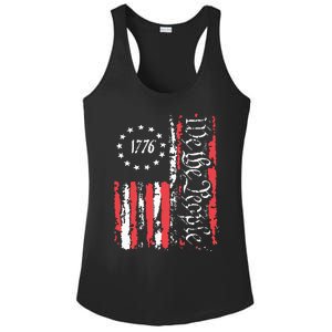 American Flag Patriotic 1776 We The People Usa Ladies PosiCharge Competitor Racerback Tank