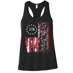 American Flag Patriotic 1776 We The People Usa Women's Racerback Tank