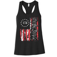 American Flag Patriotic 1776 We The People Usa Women's Racerback Tank