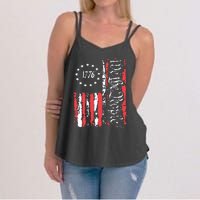 American Flag Patriotic 1776 We The People Usa Women's Strappy Tank