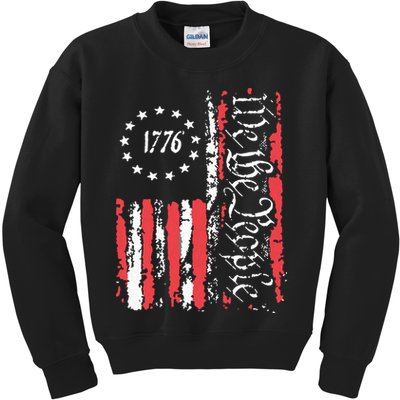 American Flag Patriotic 1776 We The People Usa Kids Sweatshirt