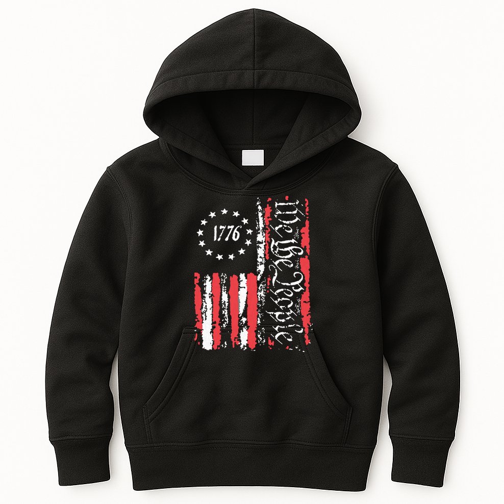 American Flag Patriotic 1776 We The People Usa Kids Hoodie