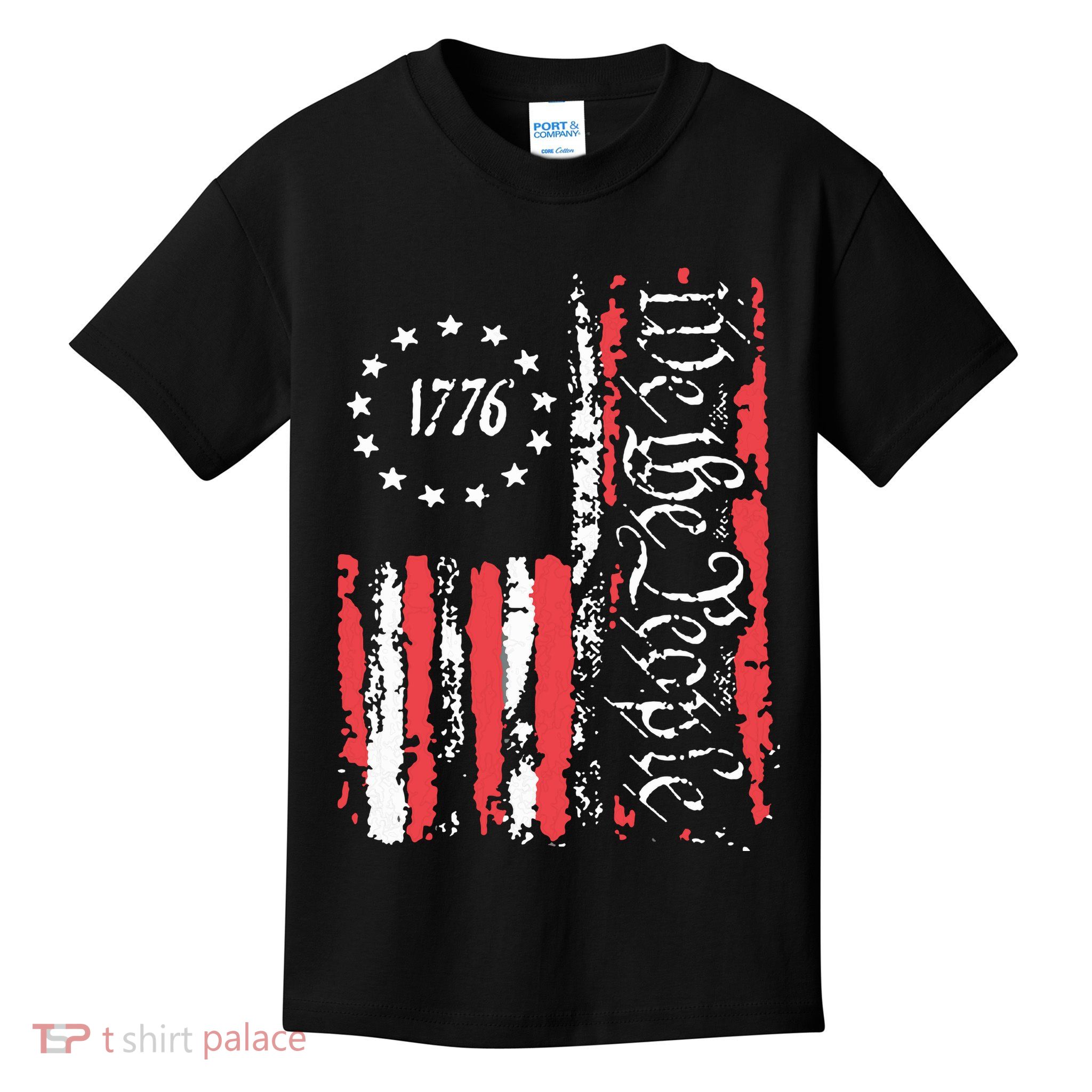 American Flag Patriotic 1776 We The People Usa Kids T-Shirt