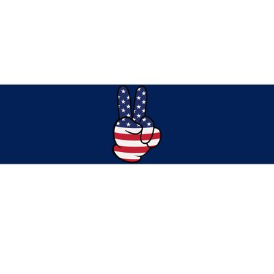 American Flag Peace Sign Hand 4th Of July Bumper Sticker