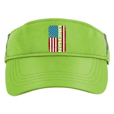 American Flag Patriotic Electric Cable Lineman Adult Drive Performance Visor