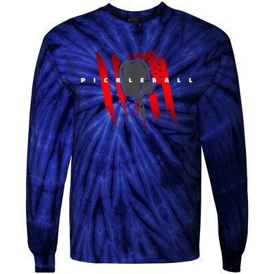 American Flag Pickleball Sport Pickleball Paddles Gift Ideas Tie-Dye Long Sleeve Shirt