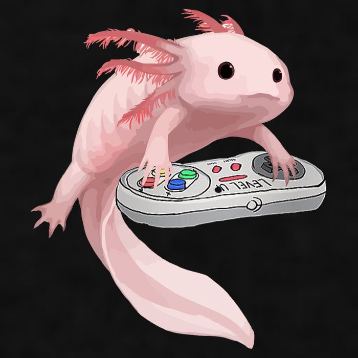 Axolotl Fish Playing Video Game Axolotl Lizard Gamers Ladies PosiCharge Tri-Blend Wicking Tank