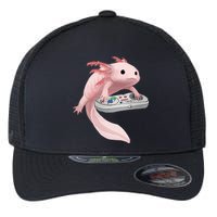 Axolotl Fish Playing Video Game Axolotl Lizard Gamers Flexfit Unipanel Trucker Cap