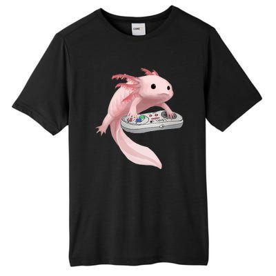 Axolotl Fish Playing Video Game Axolotl Lizard Gamers Tall Fusion ChromaSoft Performance T-Shirt