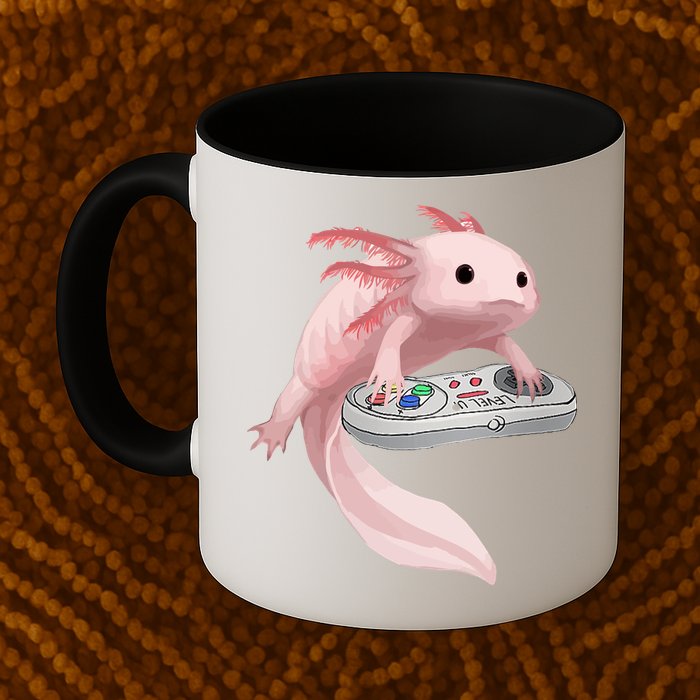 Axolotl Fish Playing Video Game Axolotl Lizard Gamers Coffee Mug