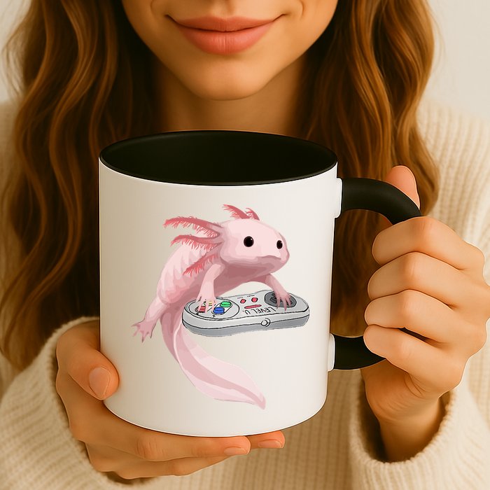 Axolotl Fish Playing Video Game Axolotl Lizard Gamers Coffee Mug