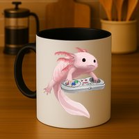 Axolotl Fish Playing Video Game Axolotl Lizard Gamers Coffee Mug