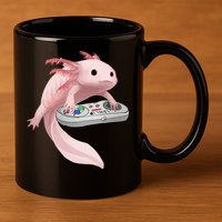 Axolotl Fish Playing Video Game Axolotl Lizard Gamers 11oz C Handle Ceramic Mug