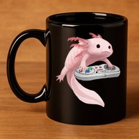 Axolotl Fish Playing Video Game Axolotl Lizard Gamers 11oz C Handle Ceramic Mug