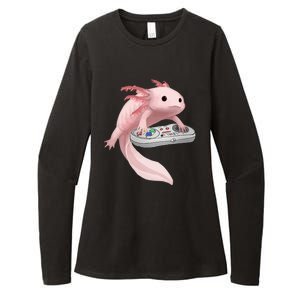 Axolotl Fish Playing Video Game Axolotl Lizard Gamers Womens CVC Long Sleeve Shirt