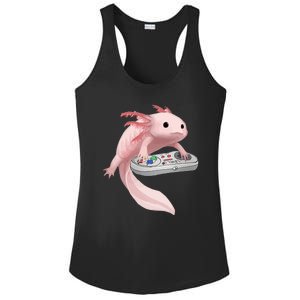 Axolotl Fish Playing Video Game Axolotl Lizard Gamers Ladies PosiCharge Competitor Racerback Tank