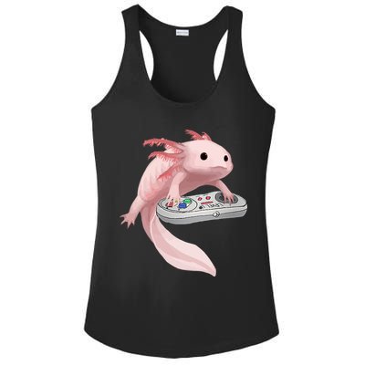 Axolotl Fish Playing Video Game Axolotl Lizard Gamers Ladies PosiCharge Competitor Racerback Tank