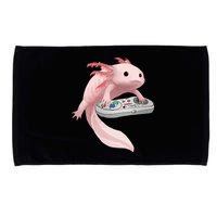 Axolotl Fish Playing Video Game Axolotl Lizard Gamers Microfiber Hand Towel