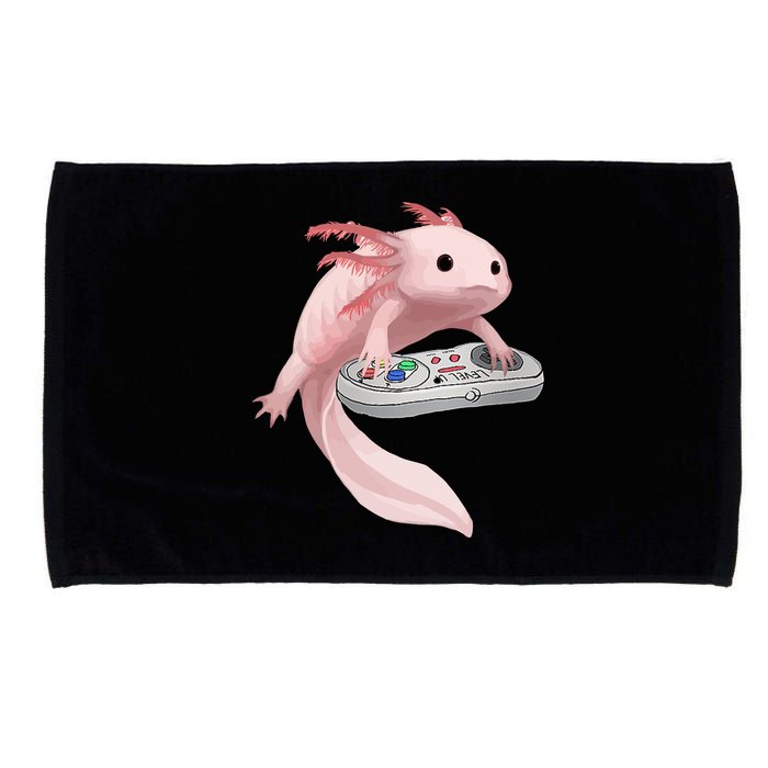 Axolotl Fish Playing Video Game Axolotl Lizard Gamers Microfiber Hand Towel