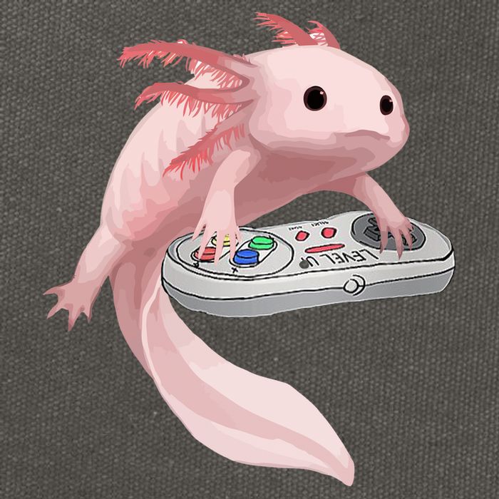 Axolotl Fish Playing Video Game Axolotl Lizard Gamers Cotton Canvas Backpack